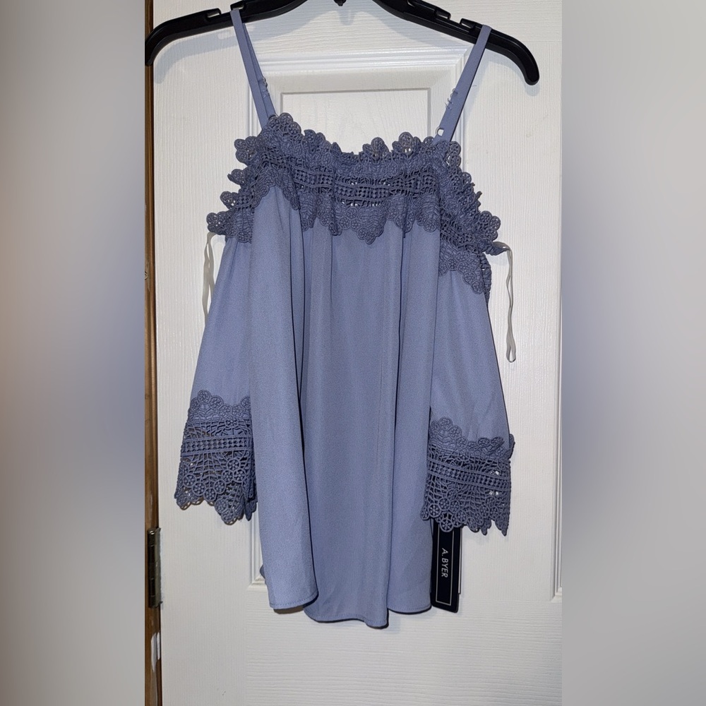 Amy Byer Blue Ruffled Sleeveless Camisole
